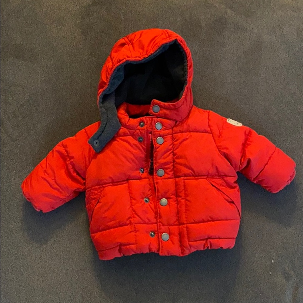 BabyGap red puffer coat 0-6 months